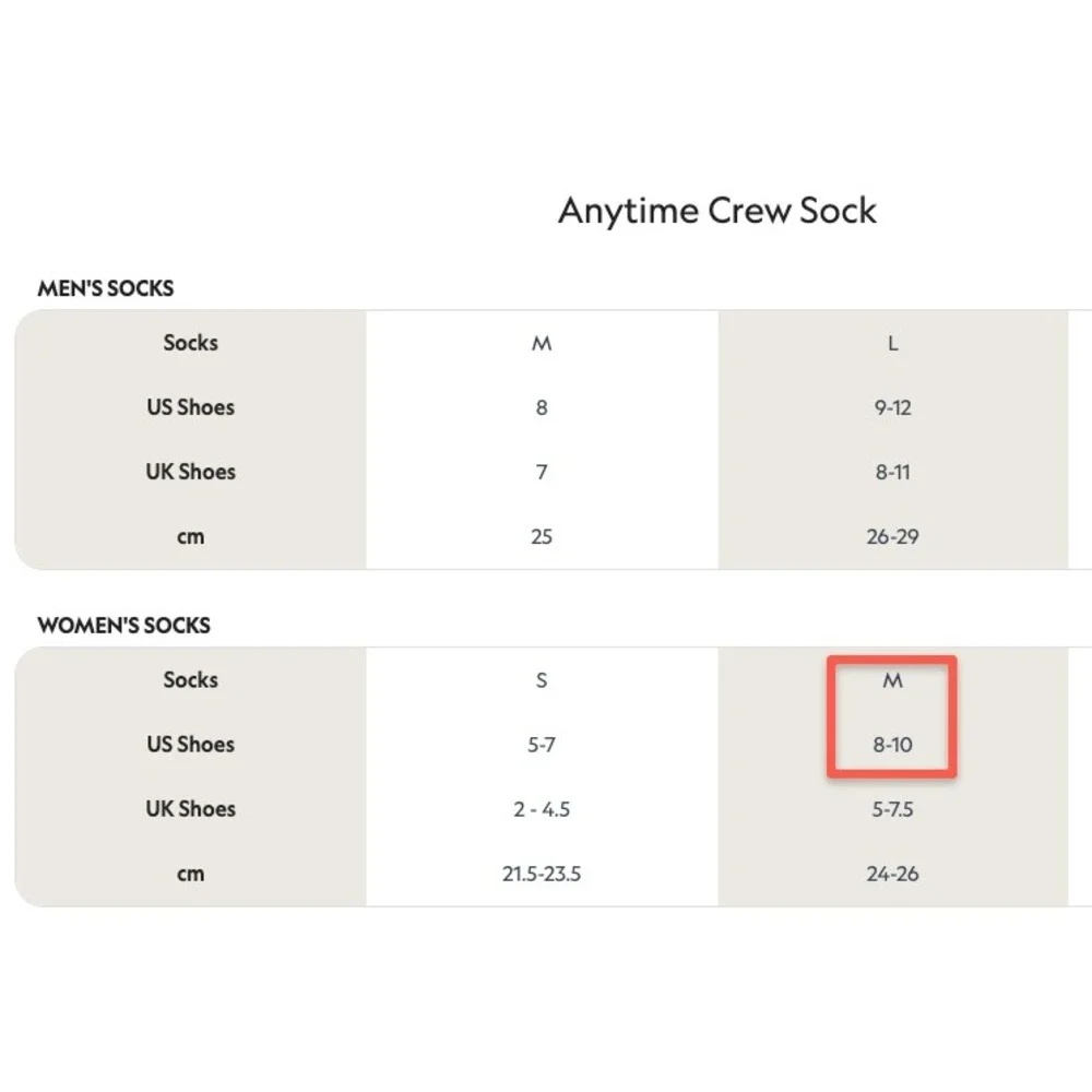 Allbirds Anytime Crew Sock Bloom Pink Size Medium